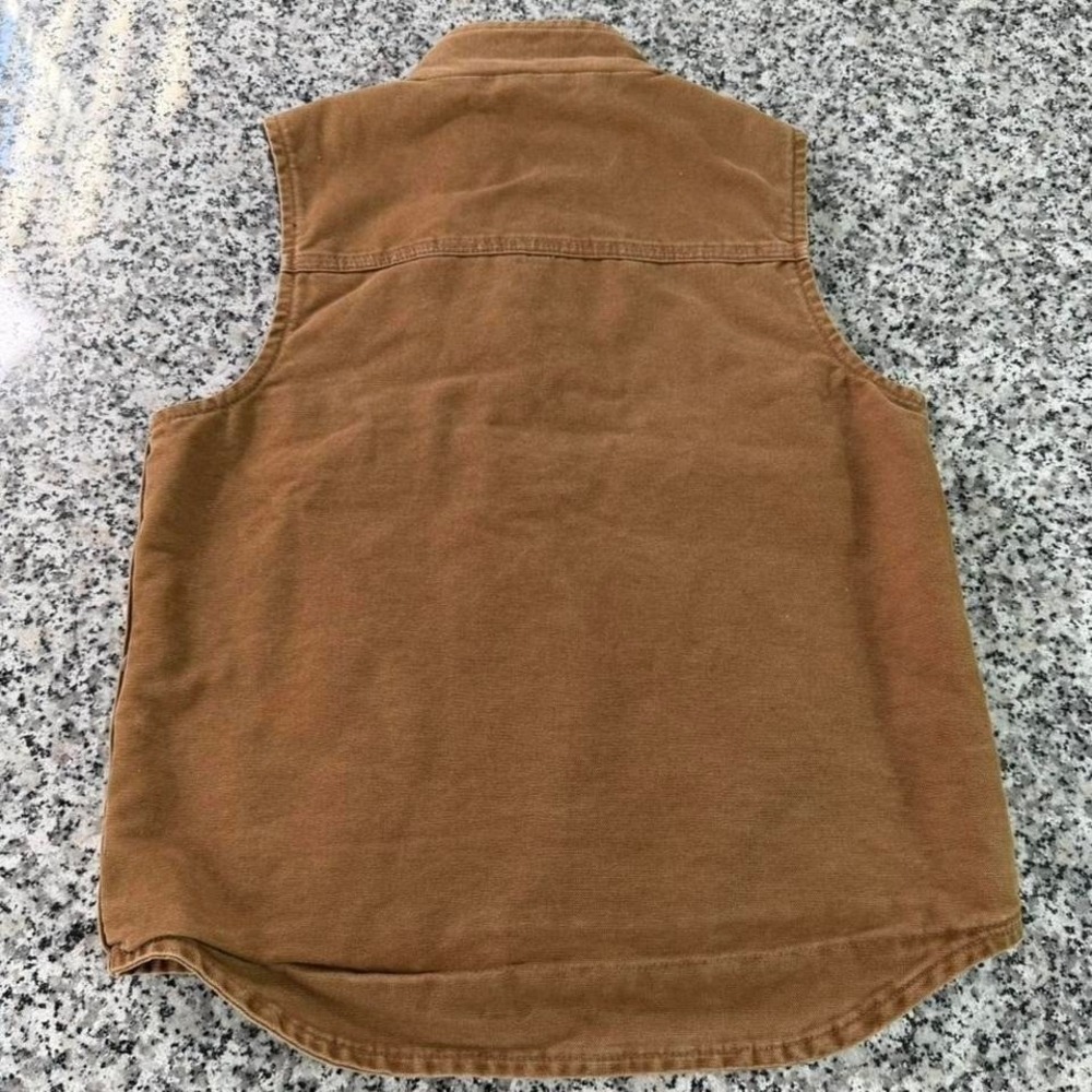 Carhartt Sandstone Sherpa Mock Duck Lined Workwear Vest Small 14806 - Picture 3 of 8